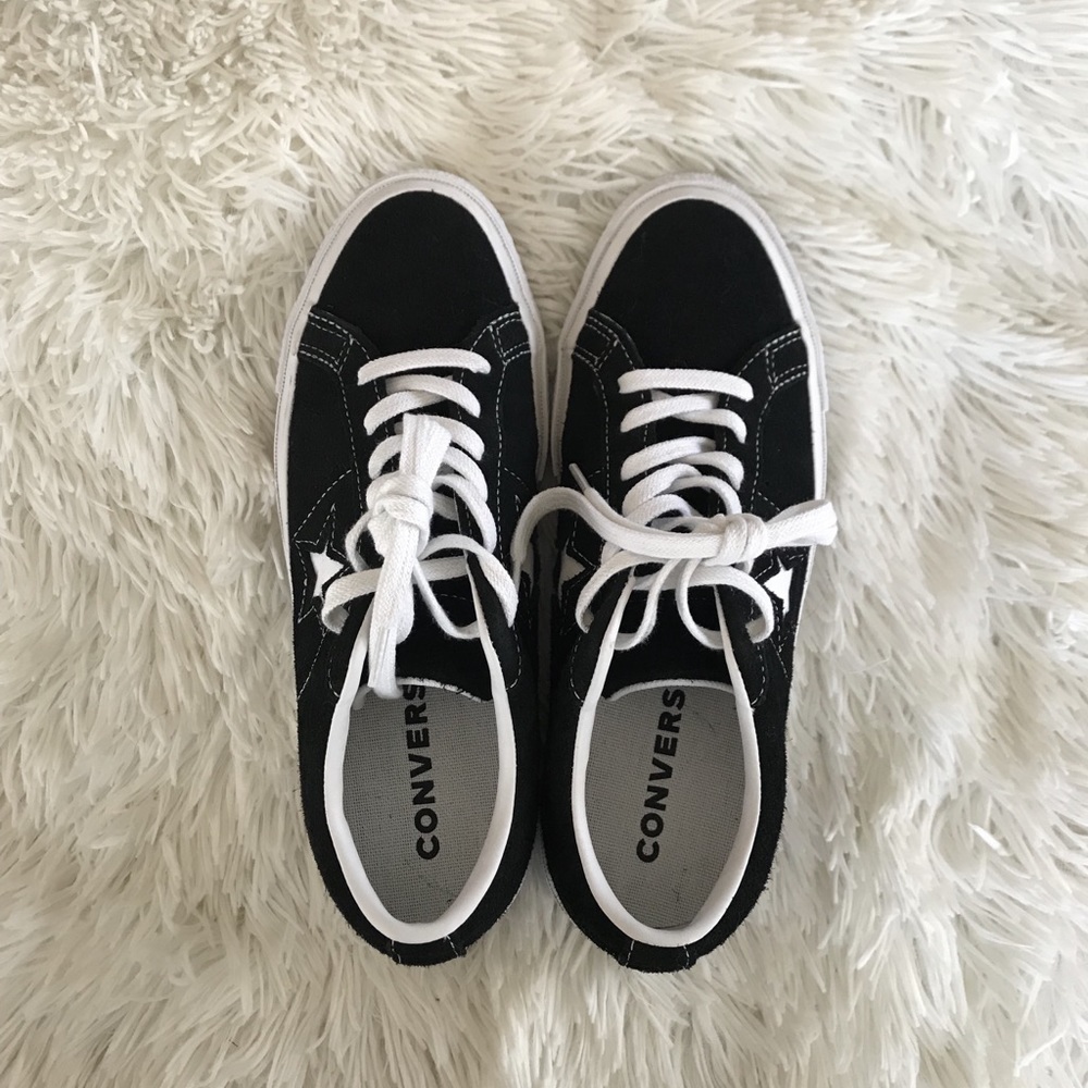 Converse black vintage suede low top sneakers
